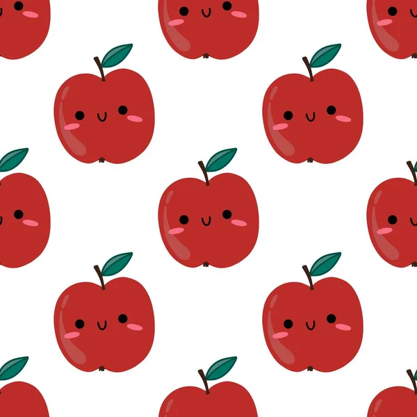 Autumn Cartoon Fruit Seamless Apples Pattern Kids Clothes Print Accessories — Stok fotoğraf