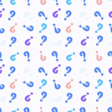Back to school seamless question marks pattern for kids clothes print and accessories and notebooks and wrapping paper and fabrics. High quality illustration