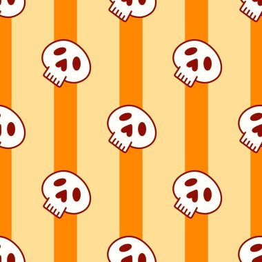 Cartoon Halloween seamless stripes and sculls pattern for wrapping paper and kids accessories and notebooks and fabrics and clothes print. High quality illustration