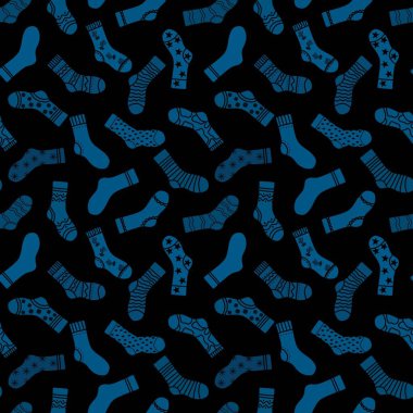 Cartoon kids seamless winter socks pattern for wrapping paper and clothes print and accessories and notebooks and Christmas gift box. High quality illustration