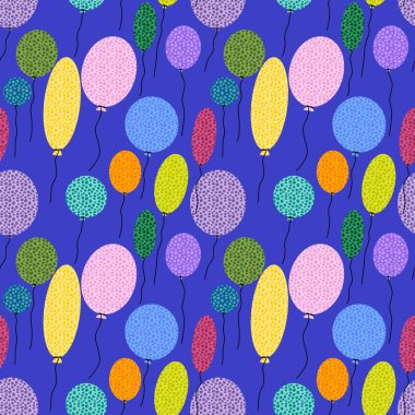 Birthday seamless bubble balloons pattern for festive wrapping paper and notebooks and kids accessories and fabrics fabrics. High quality illustration