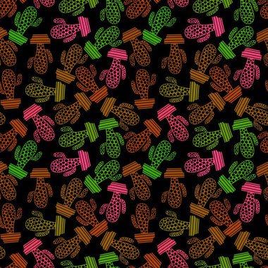 Summer cartoon seamless cactus floral pattern for clothes print and kids accessories and notebooks and fabrics and wrapping paper. High quality illustration