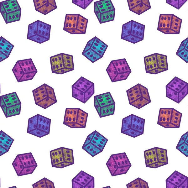 Cartoon geometric seamless game dice pattern for kids and clothes and accessories and notebooks and wrapping paper. High quality illustration