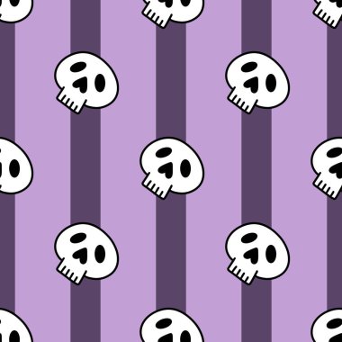 Cartoon Halloween seamless stripes and sculls pattern for wrapping paper and kids accessories and notebooks and fabrics and clothes print. High quality illustration