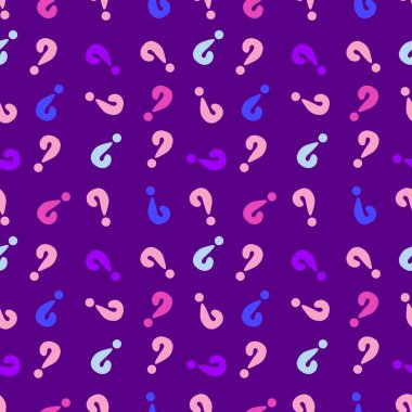Back to school seamless question marks pattern for kids clothes print and accessories and notebooks and wrapping paper and fabrics. High quality illustration
