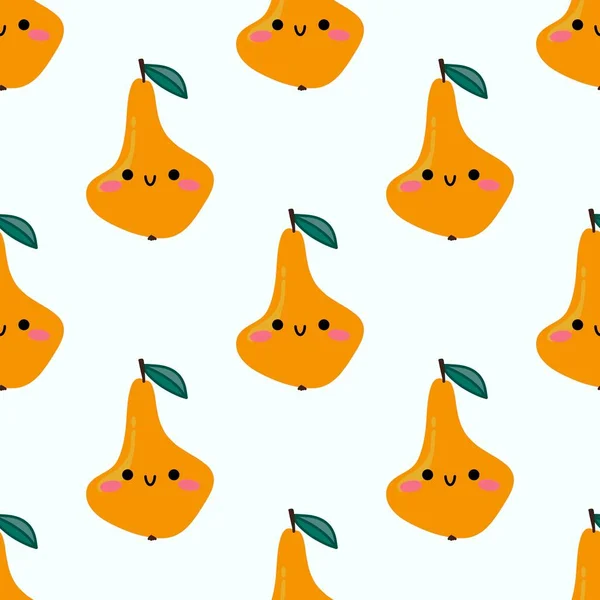 Autumn cartoon fruit seamless pears pattern for kids clothes print and accessories and wrapping paper and fabrics and kitchen. High quality illustration