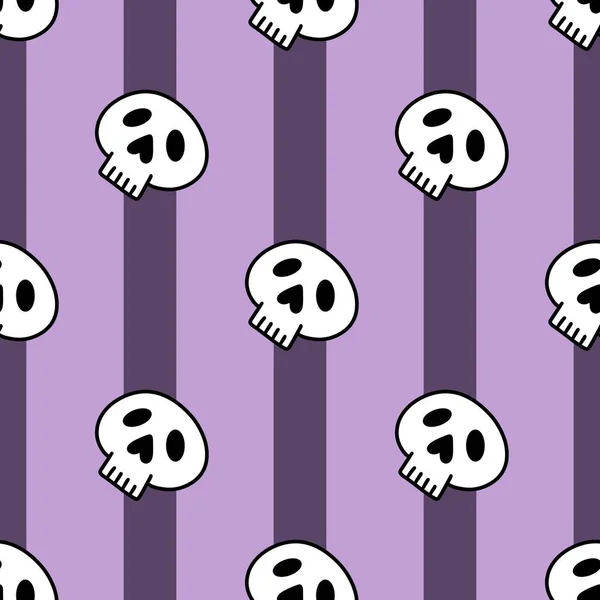 Cartoon Halloween Seamless Stripes Sculls Pattern Wrapping Paper Kids Accessories — Stockfoto