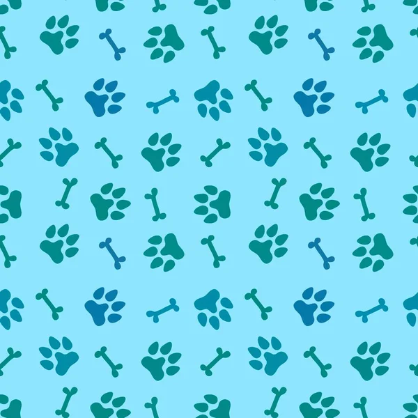 Cartoon Doodle Animals Seamless Dogs Footprints Bones Pattern Clothes Print — стоковое фото