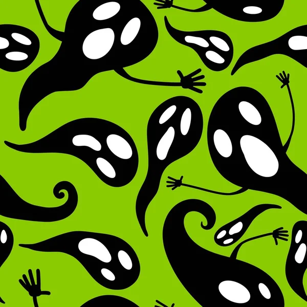 Autumn Halloween seamless cartoon ghost pattern for fabrics and wrapping paper and clothes print and kids. High quality illustration