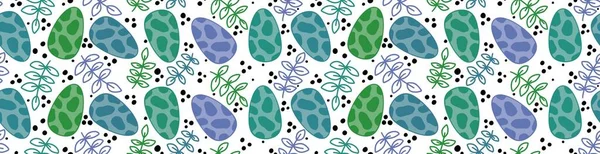 Easter Dinosaur Eggs Seamless Cartoon Ribbons Floral Pattern Wrapping Paper — Zdjęcie stockowe