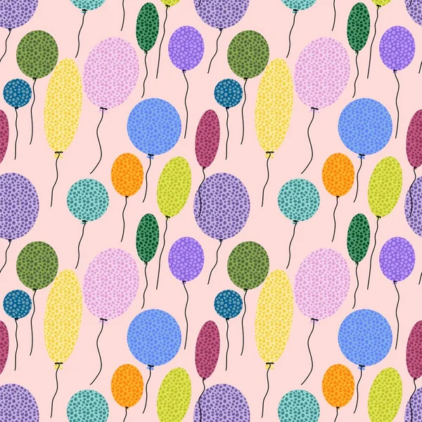 Birthday Seamless Bubble Balloons Pattern Festive Wrapping Paper Notebooks Kids — Fotografia de Stock