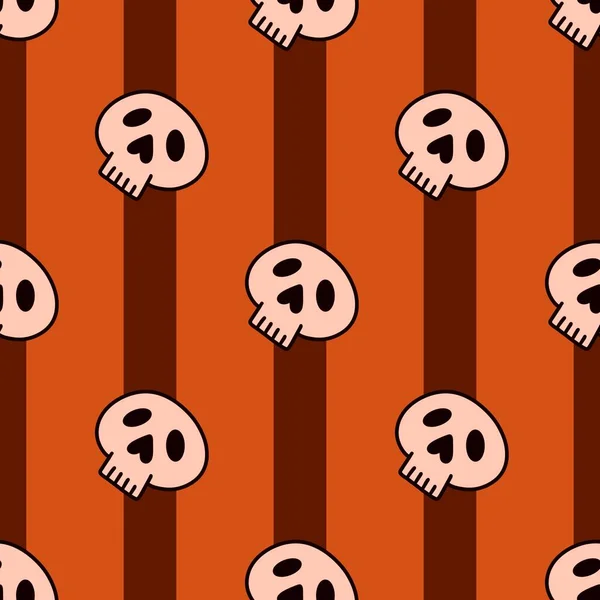 Cartoon Halloween seamless stripes and sculls pattern for wrapping paper and kids accessories and notebooks and fabrics and clothes print. High quality illustration