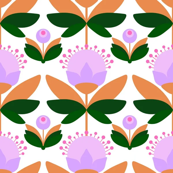 Простий Весняний Квітковий Безшовний Квітковий Візерунок Обгортання Паперу Одягу Друку — стокове фото