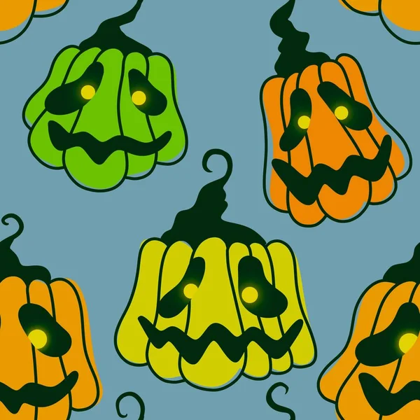 Calabazas Sin Costura Halloween Sombrero Bruja Patrón Fantasma Para Telas —  Fotos de Stock