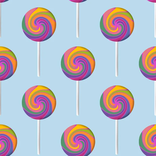 Sugar Cartoon Color Lollipop Seamless Kids Pattern Wrapping Paper Fabrics — Stock Fotó