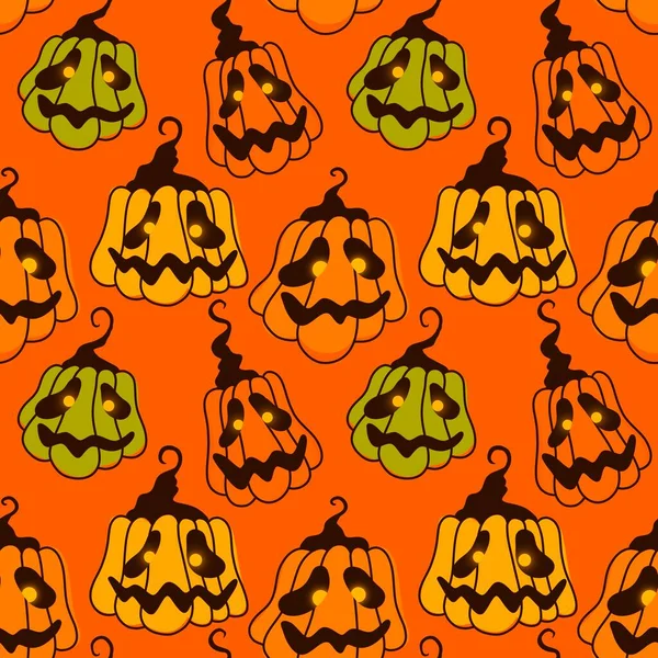 Halloween Seamless Pumpkins Witch Hat Ghost Pattern Fabrics Wrapping Paper — ストック写真