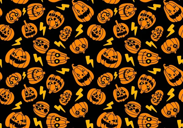 Halloween Seamless Pumpkins Witch Hat Ghost Pattern Fabrics Wrapping Paper — Stok fotoğraf