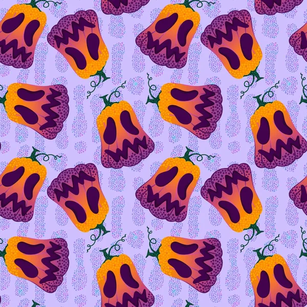 Halloween Seamless Pumpkins Witch Hat Ghost Pattern Fabrics Wrapping Paper —  Fotos de Stock