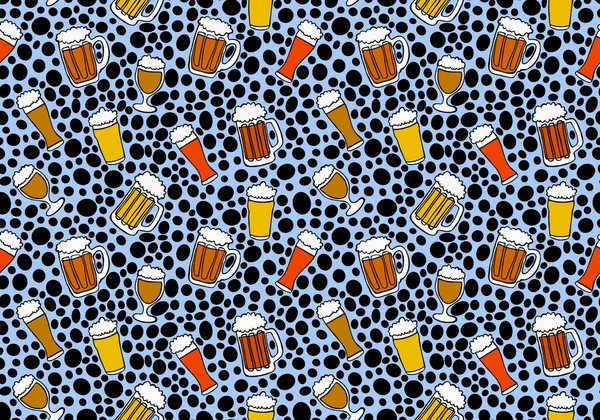 Octoberfest seamless beers pattern for fabrics and textiles and packaging and wrapping paper and accessories and notebooks and festive and menu. High quality illustration