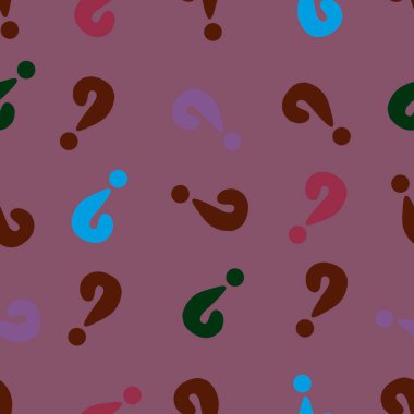 Back to school seamless question marks pattern for kids clothes print and accessories and notebooks and wrapping paper and fabrics. High quality illustration