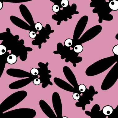 Easter cartoon rabbit seamless pattern for kids accessories and school notebooks and clothes print and fabrics and textiles and packaging and wrapping paper 