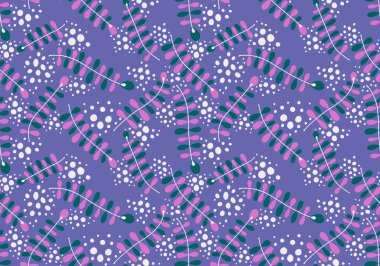 Soyut çiçek dalları dikişsiz çizgi film karalamaları kıyafet baskısı, ambalaj kağıdı, çocuk defterleri, aksesuarlar ve kumaşlar için desenler bırakır. Yüksek kaliteli illüstrasyon