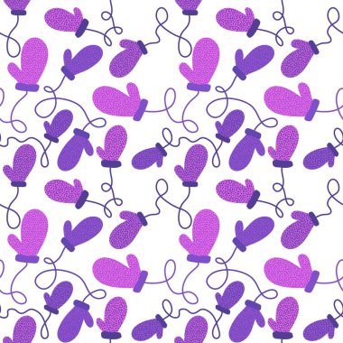 Winter warm kids gloves seamless Christmas weather pattern for wrapping paper and clothes print and accessories and notebooks . High quality illustration