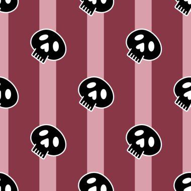Cartoon Halloween seamless stripes and sculls pattern for wrapping paper and kids accessories and notebooks and fabrics and clothes print. High quality illustration