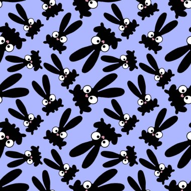 Easter cartoon rabbit seamless pattern for kids accessories and school notebooks and clothes print and fabrics and textiles and packaging and wrapping paper 