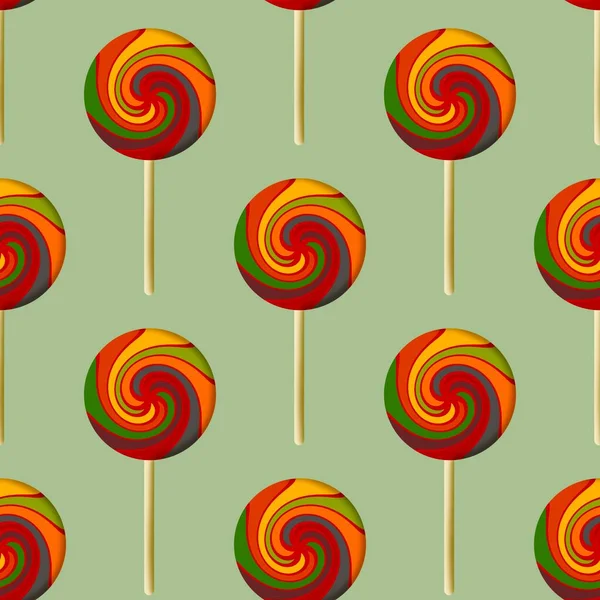 Sugar Cartoon Color Lollipop Seamless Kids Pattern Wrapping Paper Fabrics — Fotografia de Stock