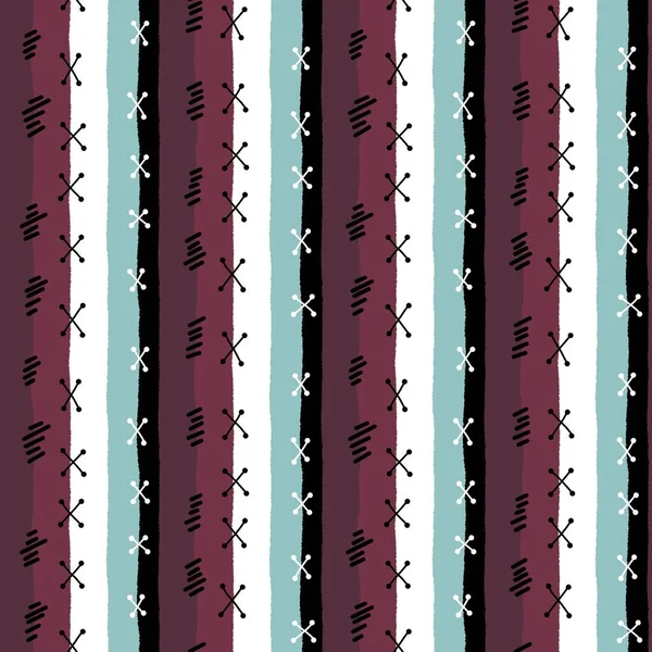 Sewing Patch Stitches Seamless Stripes Pattern Wrapping Paper Clothes Print — Zdjęcie stockowe