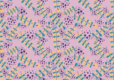 Soyut çiçek dalları dikişsiz çizgi film karalamaları kıyafet baskısı, ambalaj kağıdı, çocuk defterleri, aksesuarlar ve kumaşlar için desenler bırakır. Yüksek kaliteli illüstrasyon