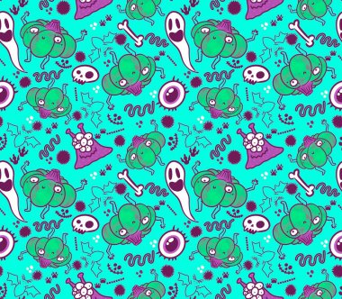 Cadılar Bayramı pürüzsüz balkabakları ve cadı şapkası kumaşlar için hayalet deseni ve ambalaj kağıdı ve kıyafet baskısı not defterleri ve aksesuarlar ve parti. Yüksek kaliteli illüstrasyon