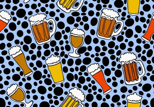 Octoberfest seamless beers pattern for fabrics and textiles and packaging and wrapping paper and accessories and notebooks and festive and menu. High quality illustration
