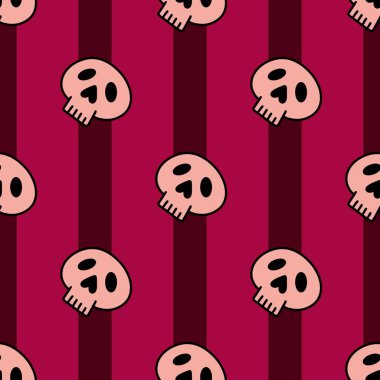 Cartoon Halloween seamless stripes and sculls pattern for wrapping paper and kids accessories and notebooks and fabrics and clothes print. High quality illustration