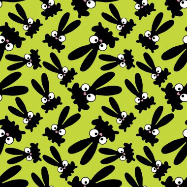 Easter cartoon rabbit seamless pattern for kids accessories and school notebooks and clothes print and fabrics and textiles and packaging and wrapping paper 