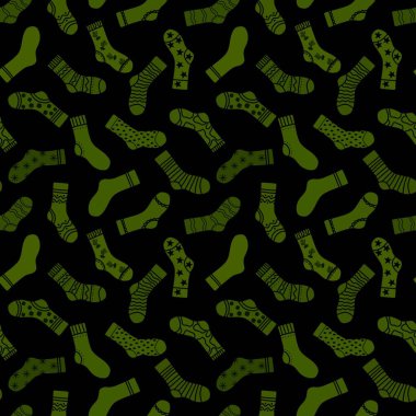 Cartoon kids seamless winter socks pattern for wrapping paper and clothes print and accessories and notebooks and Christmas gift box. High quality illustration