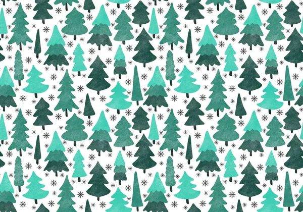 Winter forest seamless Christmas tree pattern for new year wrapping paper and kids clothes print and Noel accessories and fabrics and notebooks and gifts box. High quality illustration