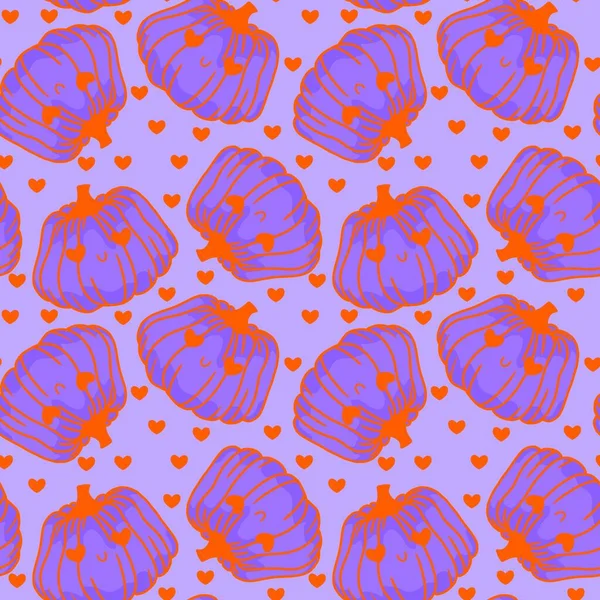 Cute Cartoon Halloween Seamless Kawaii Pumpkins Pattern Kids Wrapping Paper — Stockfoto