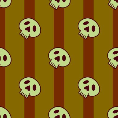 Cartoon Halloween seamless stripes and sculls pattern for wrapping paper and kids accessories and notebooks and fabrics and clothes print. High quality illustration