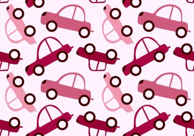 Cartoon kids seamless cars toys pattern for child clothes print and wrapping paper and fabrics and accessories and notebooks. High quality illustration