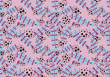 Soyut çiçek dalları dikişsiz çizgi film karalamaları kıyafet baskısı, ambalaj kağıdı, çocuk defterleri, aksesuarlar ve kumaşlar için desenler bırakır. Yüksek kaliteli illüstrasyon