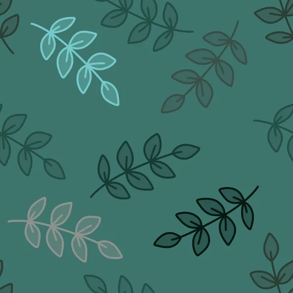 Simple Floral Seamless Leaves Line Art Silhouette Pattern Wrapping Linens — Zdjęcie stockowe