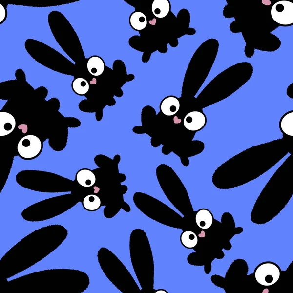 Easter Cartoon Rabbit Seamless Pattern Kids Accessories School Notebooks Clothes — Stock Fotó