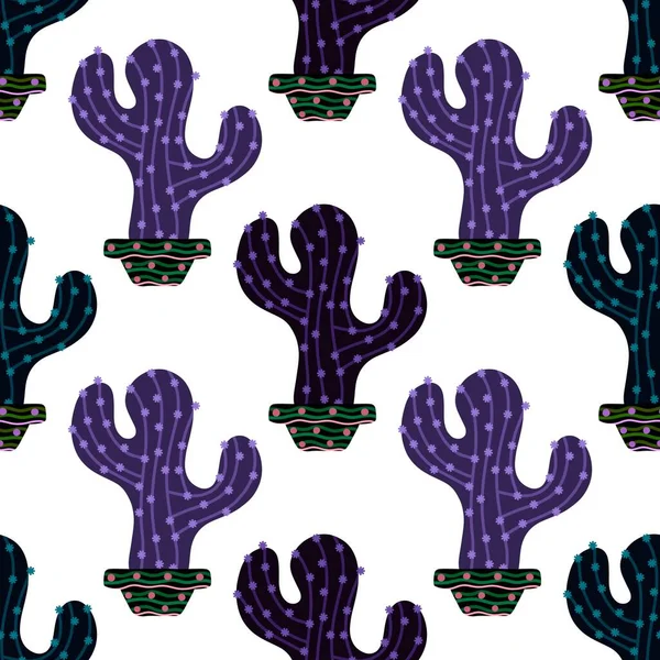 Summer floral seamless cartoon cactus and pot pattern for kids clothes print and wrapping paper and accessories and notebooks and fabrics and vocation. High quality illustration