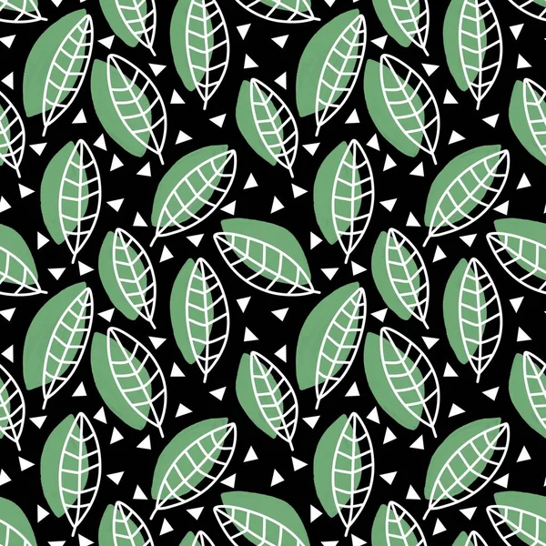 Simple floral seamless leaves line art silhouette pattern for wrapping and linens and packaging and accessories and clothes print and kids notebooks and kitchen textiles. High quality illustration