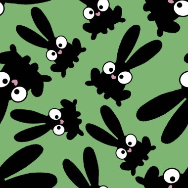 Easter cartoon rabbit seamless pattern for kids accessories and school notebooks and clothes print and fabrics and textiles and packaging and wrapping paper 