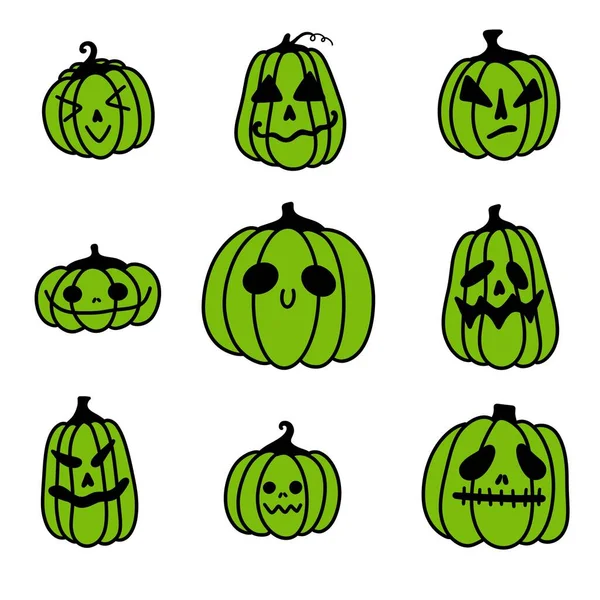 Autumn Halloween Set Pumpkins Stickers Accessories Notebooks Fabrics Clothes Print — Fotografia de Stock