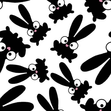 Easter cartoon rabbit seamless pattern for kids accessories and school notebooks and clothes print and fabrics and textiles and packaging and wrapping paper 