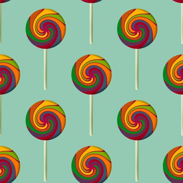 Sugar Cartoon Color Lollipop Seamless Kids Pattern Wrapping Paper Fabrics — Stock fotografie